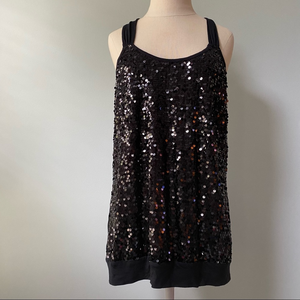 Express Sequin Racerback Twist Tank Top
